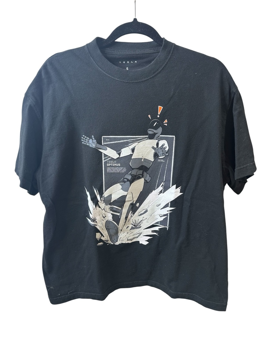 Tesla Black Men’s Optimus Robot Graphic